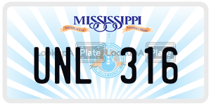 UNL316  license plate in MS