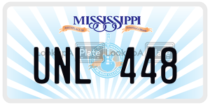 UNL448  license plate in MS