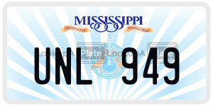 UNL949  license plate in MS