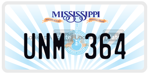 UNM364  license plate in MS