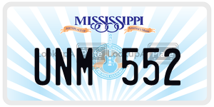 UNM552  license plate in MS