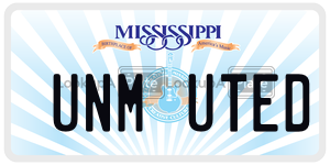UNMUTED  license plate in MS