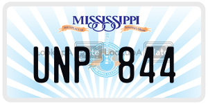 UNP844  license plate in MS