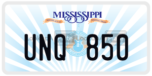 UNQ850  license plate in MS