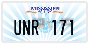 UNR171  license plate in MS