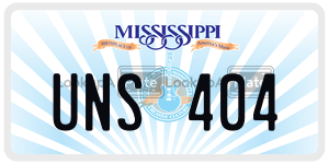 UNS404  license plate in MS