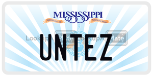 UNTEZ  license plate in MS