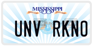 UNVRKNO  license plate in MS