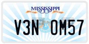 V3NOM57  license plate in MS