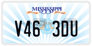 V463DU  license plate in MS