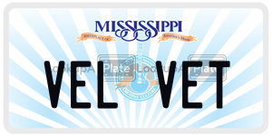 VELVET  license plate in MS