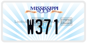 W371  license plate in MS