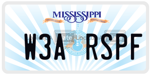 W3ARSPF  license plate in MS