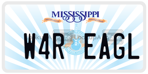 W4REAGL  license plate in MS