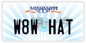 W8WHAT  license plate in MS