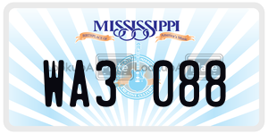 WA3088  license plate in MS