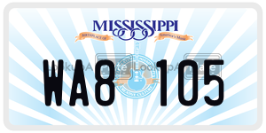 WA8105  license plate in MS