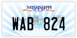 WAB824  license plate in MS