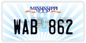 WAB862 license plate in Mississippi