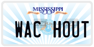 WACHOUT  license plate in MS