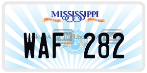 WAF282  license plate in MS