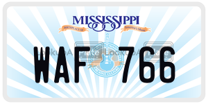 WAF766  license plate in MS