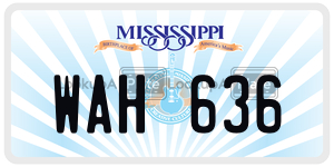 WAH636 license plate in Mississippi