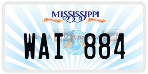 WAI884  license plate in MS