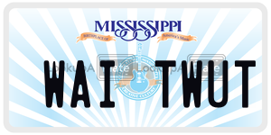 WAITWUT  license plate in MS