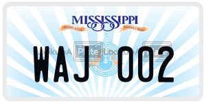 WAJ002  license plate in MS