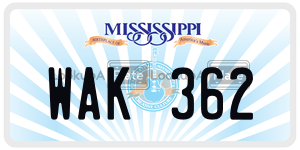 WAK362  license plate in MS