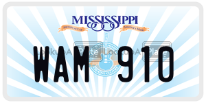 WAM910  license plate in MS