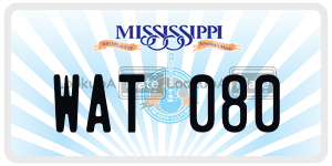WAT080  license plate in MS