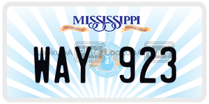 WAY923  license plate in MS