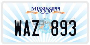 WAZ893  license plate in MS