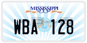 WBA128  license plate in MS