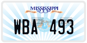 WBA493  license plate in MS
