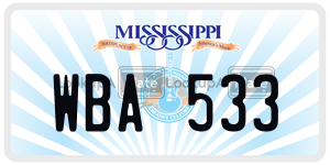 WBA533  license plate in MS