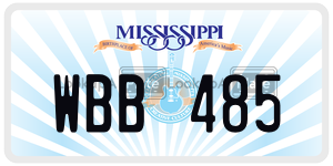 WBB485  license plate in MS
