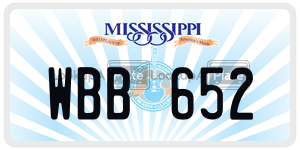 WBB652  license plate in MS
