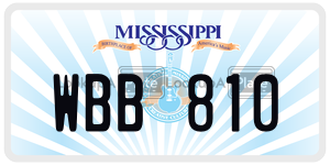 WBB810  license plate in MS