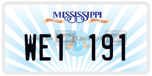 WE1191  license plate in MS