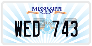 WED743  license plate in MS