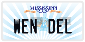 WENDEL  license plate in MS