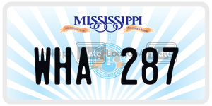 WHA287  license plate in MS