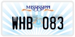 WHB083  license plate in MS