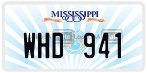 WHD941  license plate in MS