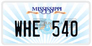 WHE540  license plate in MS