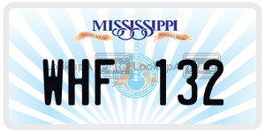 WHF132  license plate in MS