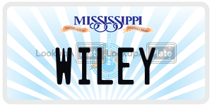 WILEY  license plate in MS